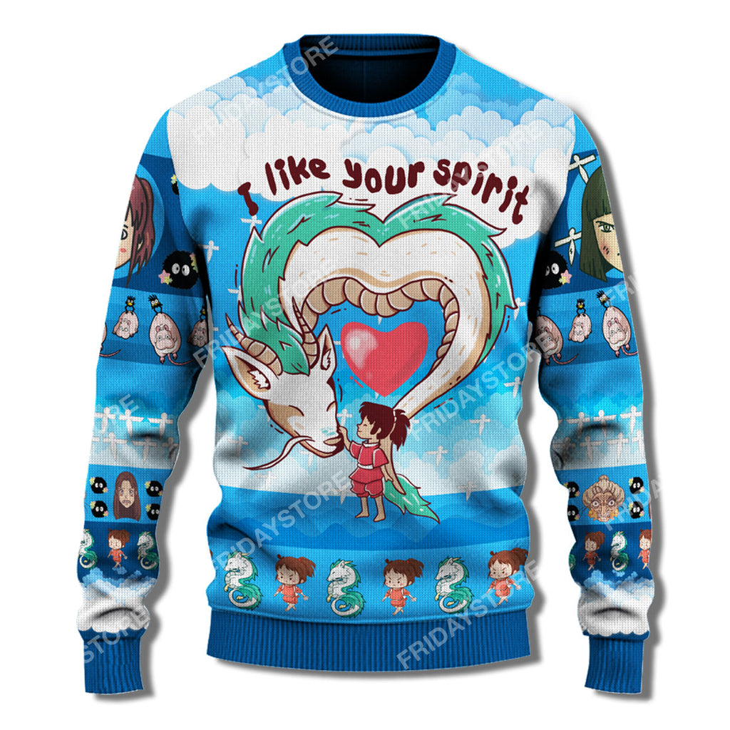  S.Ghibli Ugly Sweater S.Ghibli I Like Your Spirit Christmas Sweater Awesome High Quality S.Ghibli Sweater 