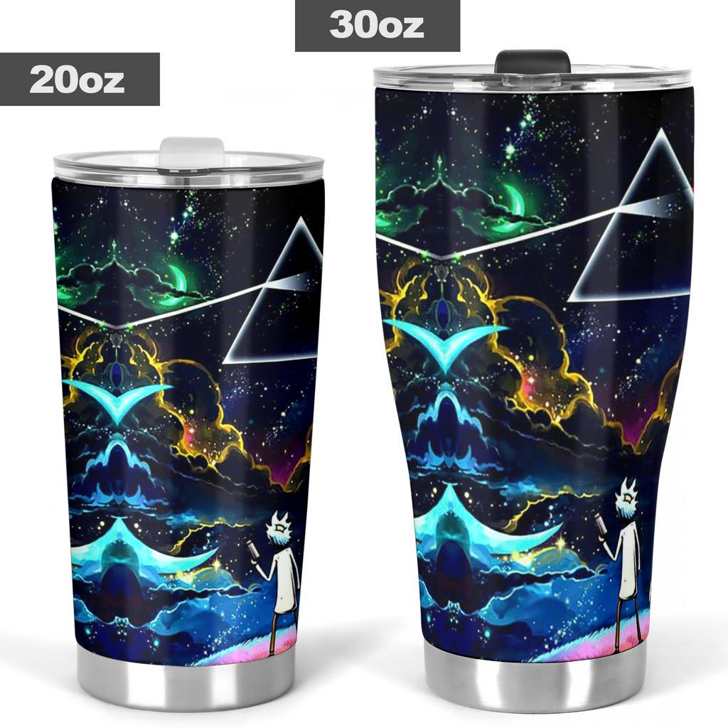  Rick And Morty Tumbler Rick And Morty Pink Floyd Dark Side Of The Moon Galaxy Blue Tumbler Travel Mug