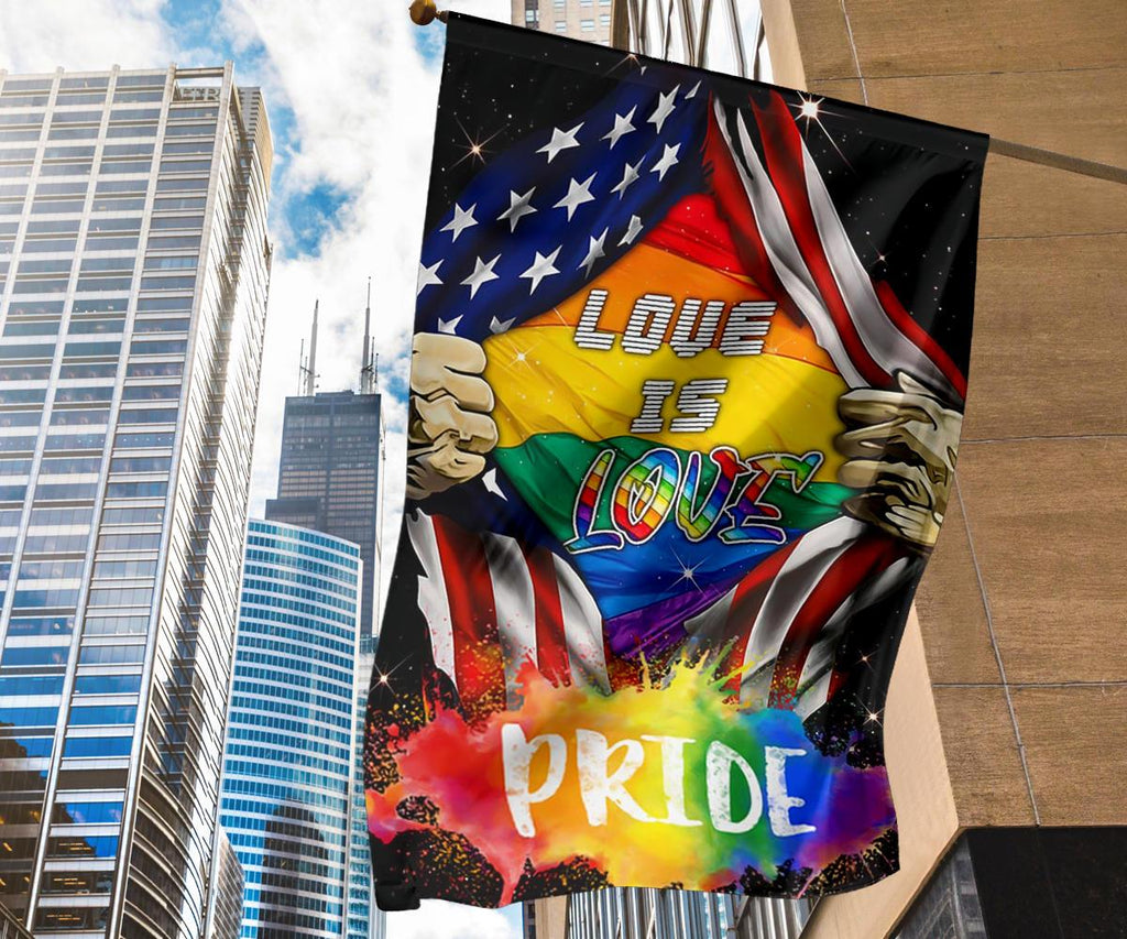 LGBT Flag Love Is Love Inside American Flag Garden Flag Pride Month House Flag