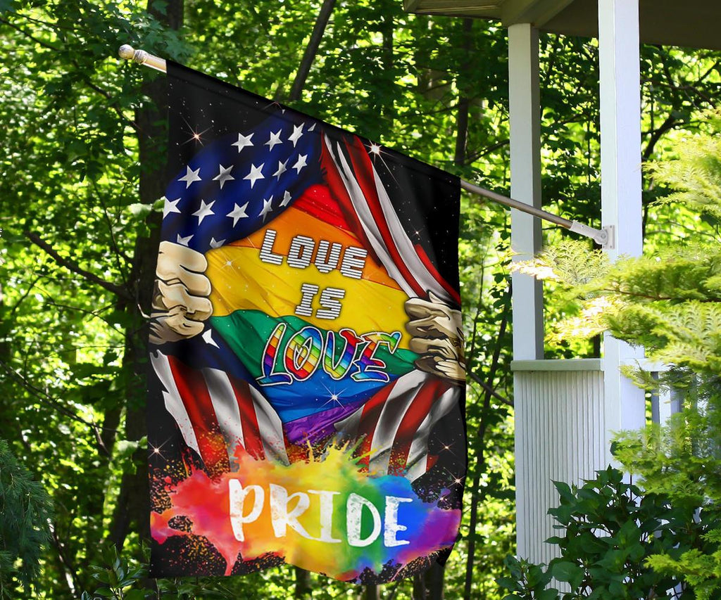 LGBT Flag Love Is Love Inside American Flag Garden Flag Pride Month House Flag