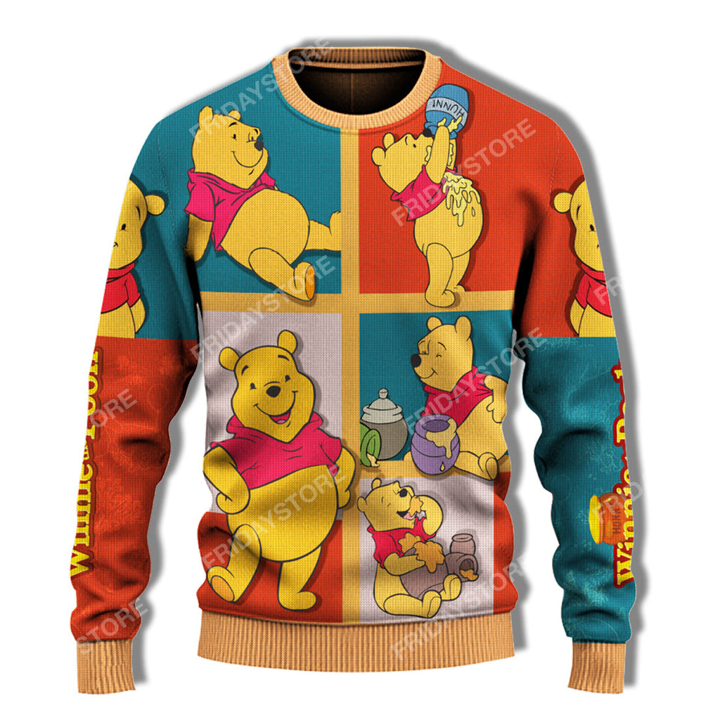  DN WTP Sweater Emotions Of Pooh Honey Ugly Sweater Cute Amazing DN WTP Ugly Sweater