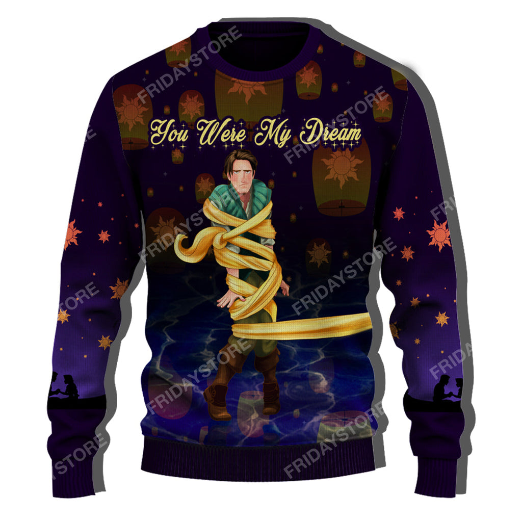  DN Sweater Tangled Flynn Rider You Were My Dream Couple Ugly Sweater DN Flynn Ugly Sweater