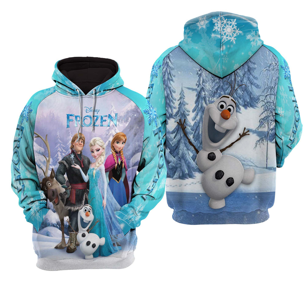  DN Frozen Hoodie Frozen Characters Blue 3d Hoodie