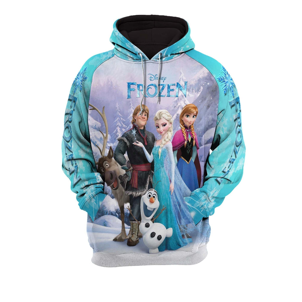  DN Frozen Hoodie Frozen Characters Blue 3d Hoodie