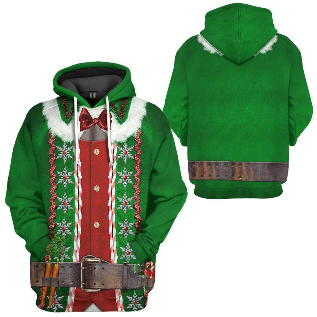 Gifury Christmas Elf Hoodie Elf Apparel Christmas Elf Costume Green 3d Hoodie 2022