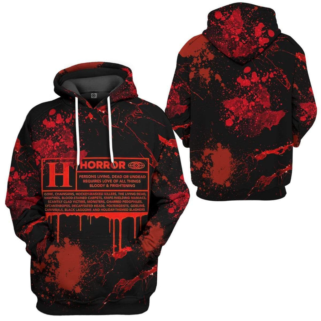 Gifury Halloween Hoodie Halloween Apparel Horror Certification Bloody Red Black Hoodie 2022