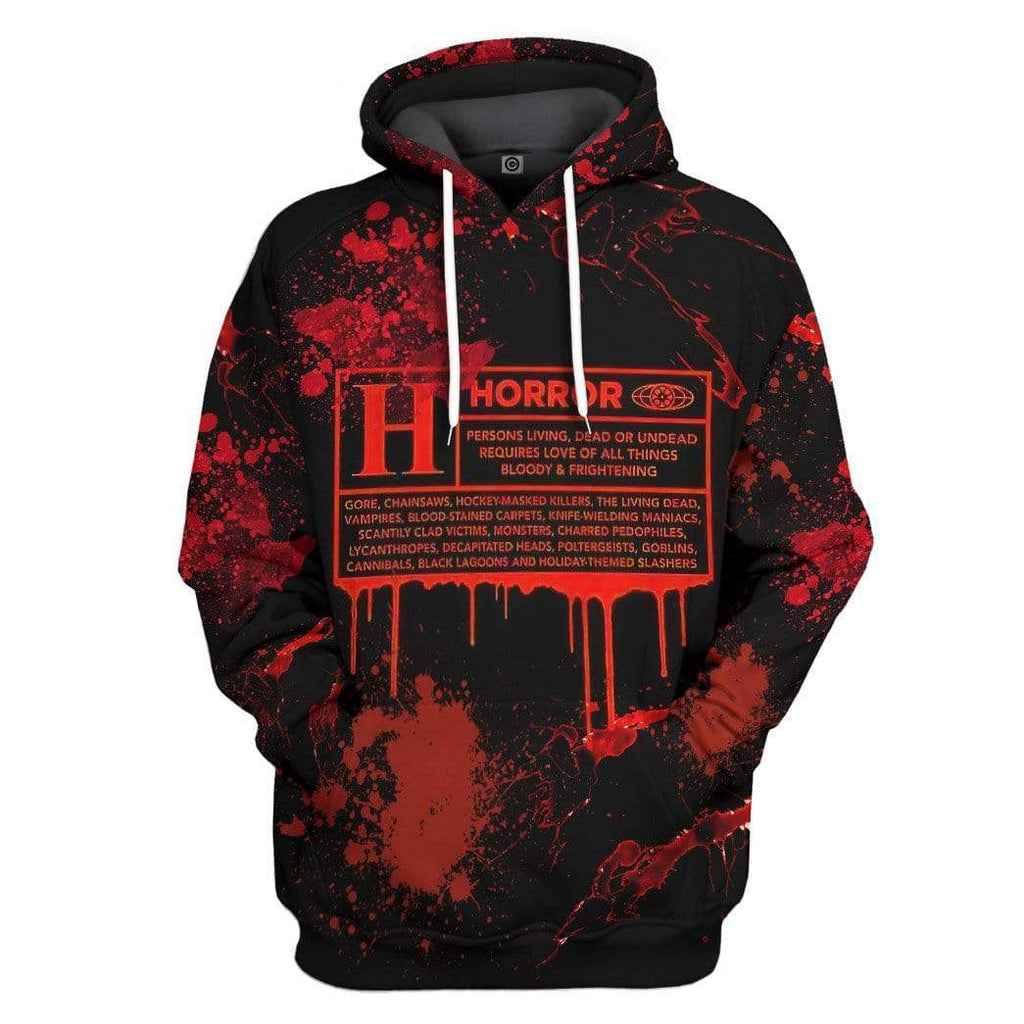 Gifury Halloween Hoodie Halloween Apparel Horror Certification Bloody Red Black Hoodie 2023