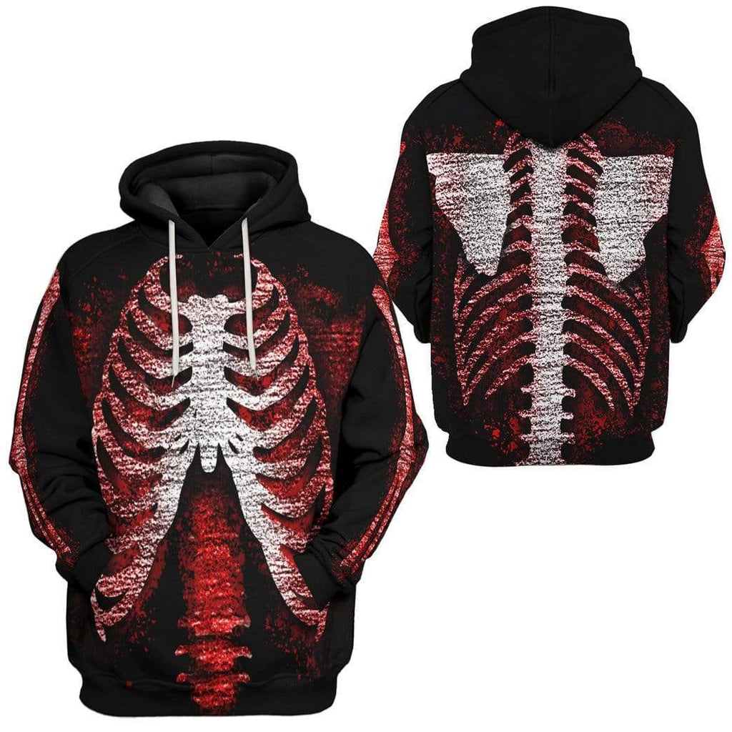 Gifury Halloween Hoodie Halloween Apparel Halloween Skeleton Costume Red Black Hoodie Halloween Clothing 2022