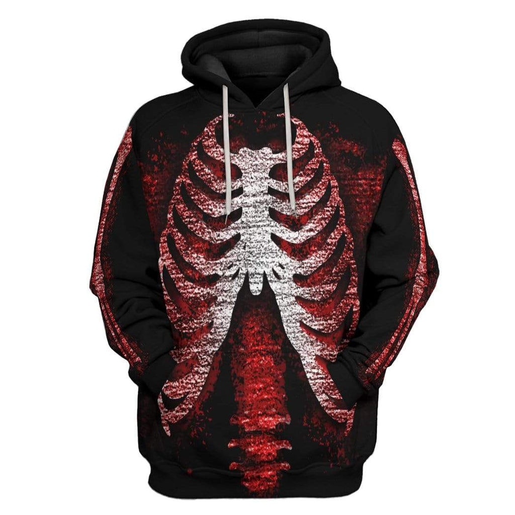 Gifury Halloween Hoodie Halloween Apparel Halloween Skeleton Costume Red Black Hoodie Halloween Clothing 2023