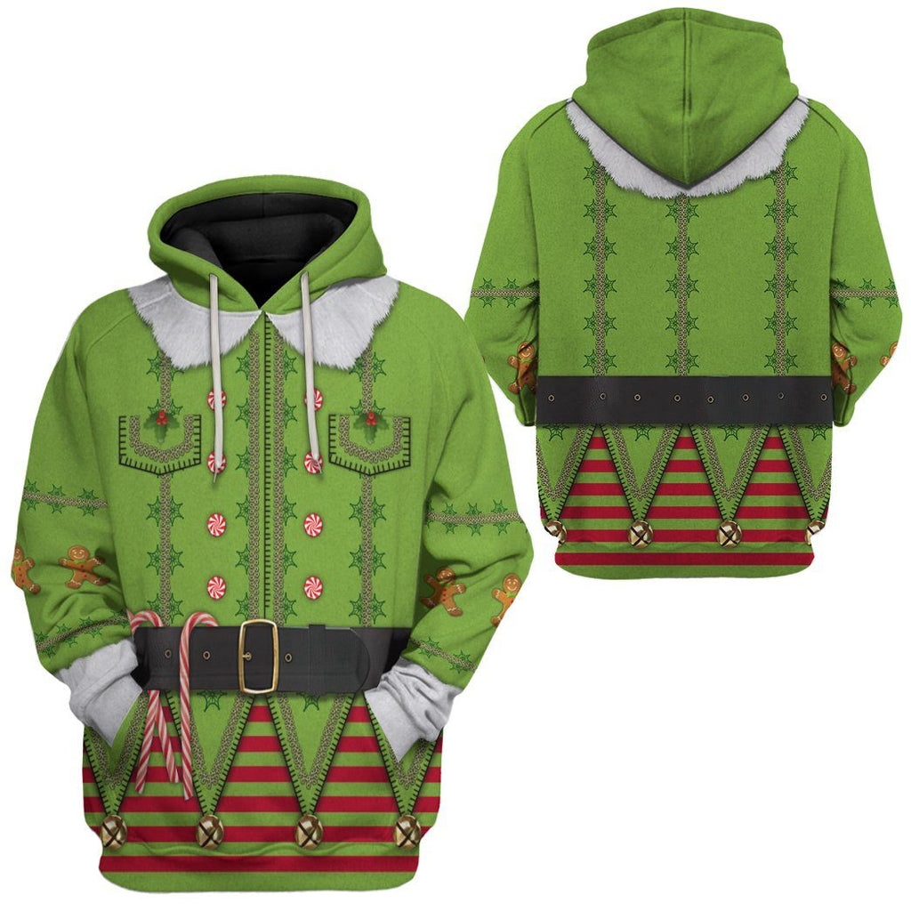 Gifury Christmas Elf Shirt Elf Apparel Christmas Elf With Candies Costume Hoodie Christmas Elf Hoodie 2022