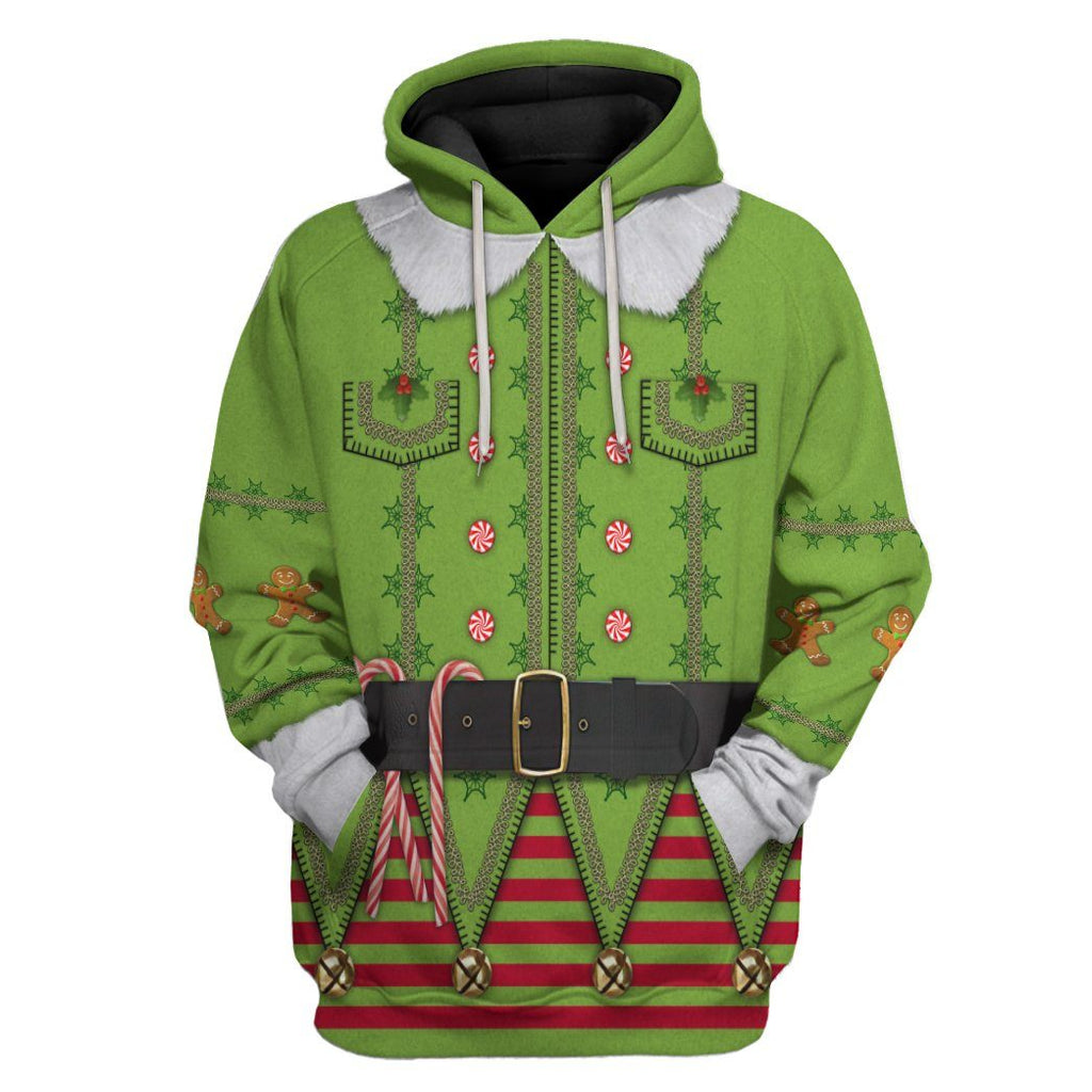 Gifury Christmas Elf Shirt Elf Apparel Christmas Elf With Candies Costume Hoodie Christmas Elf Hoodie 2024