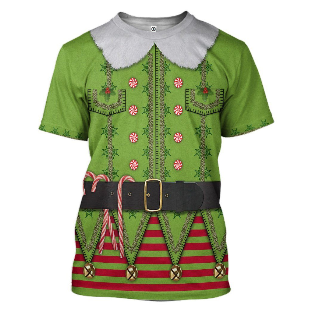 Gifury Christmas Elf Shirt Elf Apparel Christmas Elf With Candies Costume Hoodie Christmas Elf Hoodie 2025