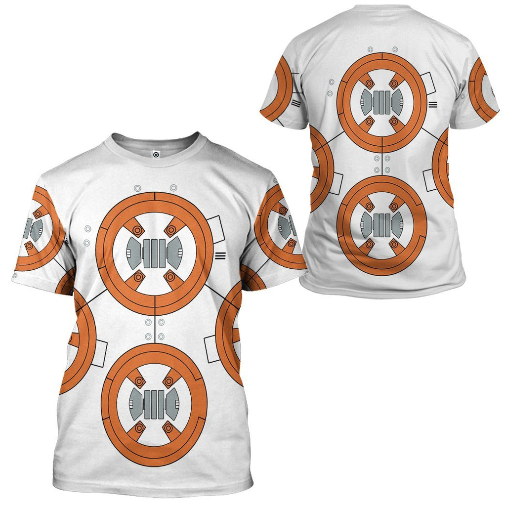  SW T-shirt SW BB8 Robot Costume 3d White Orange T-shirt Hoodie   