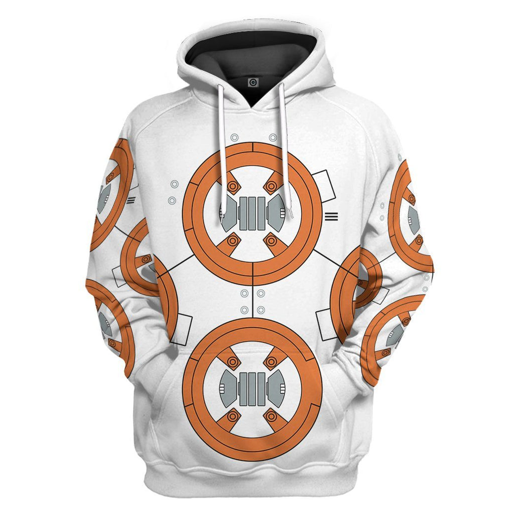  SW T-shirt SW BB8 Robot Costume 3d White Orange T-shirt Hoodie   