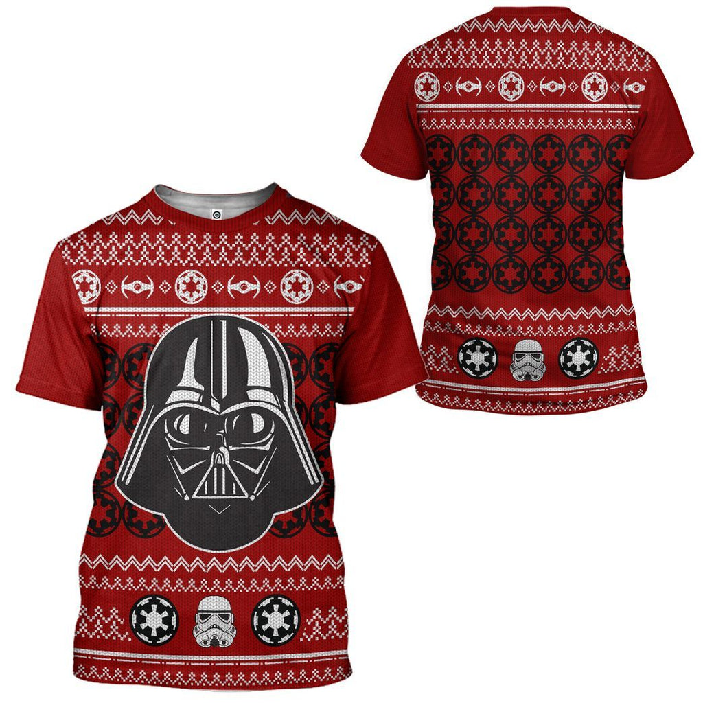  SW T-shirt Darth Vader Galactic Empire Symbol Pattern Red T-shirt Hoodie   