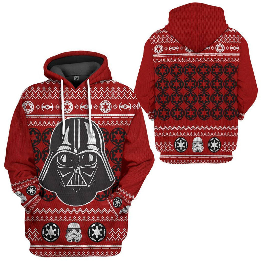  SW T-shirt Darth Vader Galactic Empire Symbol Pattern Red T-shirt Hoodie   