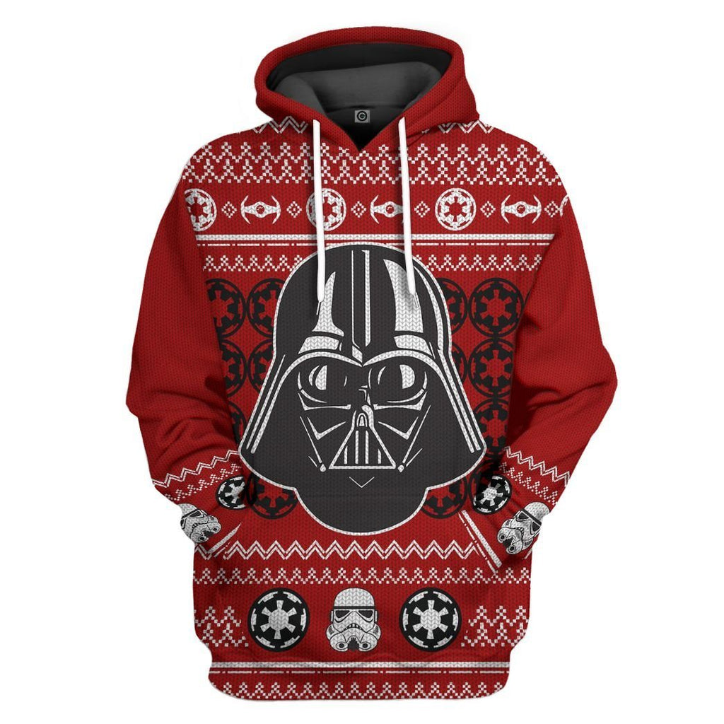  SW T-shirt Darth Vader Galactic Empire Symbol Pattern Red T-shirt Hoodie   