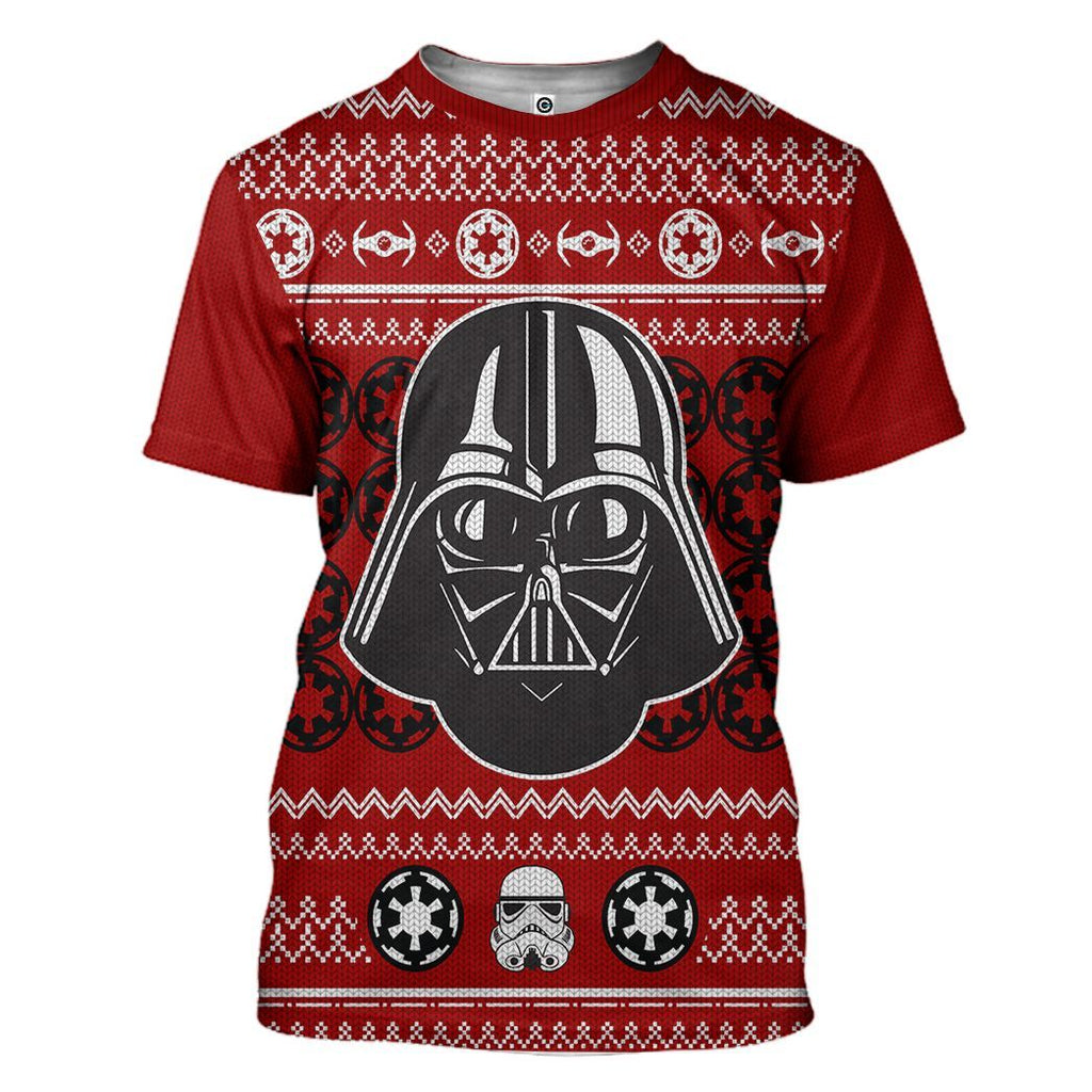  SW T-shirt Darth Vader Galactic Empire Symbol Pattern Red T-shirt Hoodie   