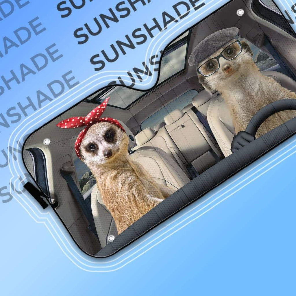 Gifury Meerkat Car Sun Shade Meerkats Couple Driving Windshield Sun Shade Meerkat Windshield Sun Shade 2025