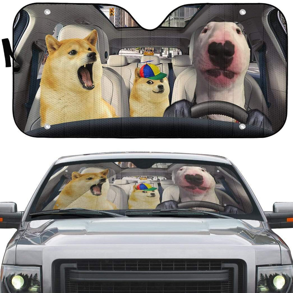 Gifury Dog Meme Car Sun Shade Doge Meme Windshield Sun Shade Dog Windshield Sun Shade 2022