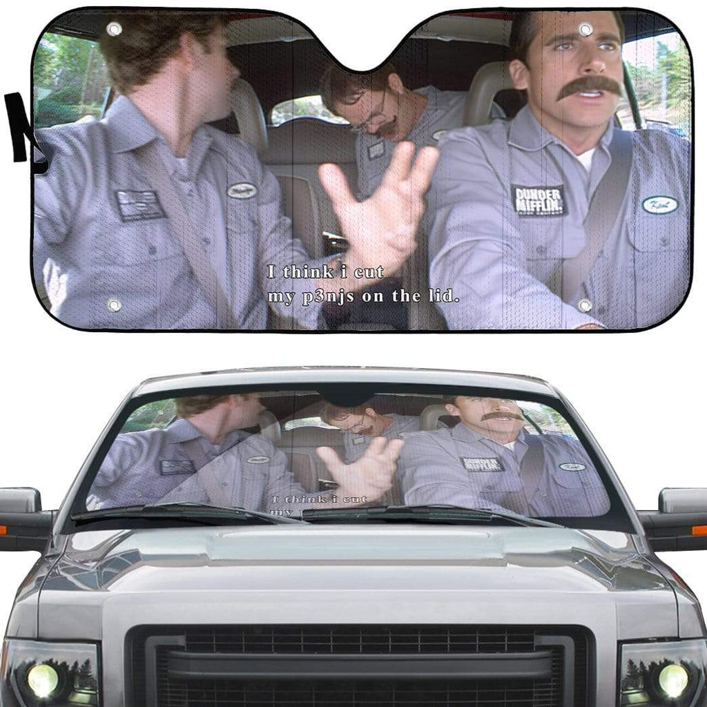  The Office Car Sun Shade The Office Car Scene I Think I Cut My Pnis On The Lid Auto Sun Shade