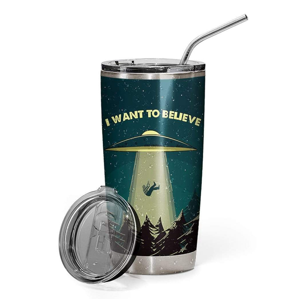 Alien Tumbler Cup 20 oz I Want To Believe We Came In Peace Alien Tumbler 20 oz