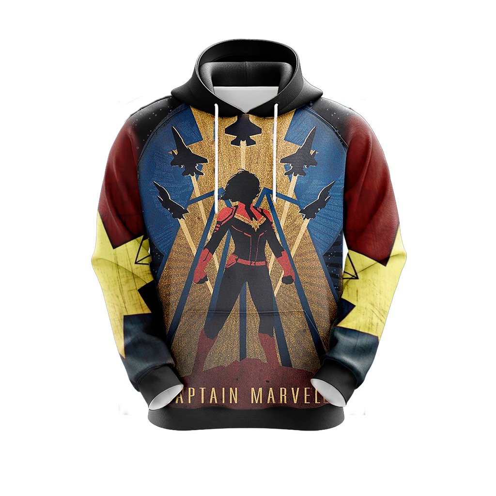 MV Hoodie Captain Marvel Carol Danvers Black Red Hoodie