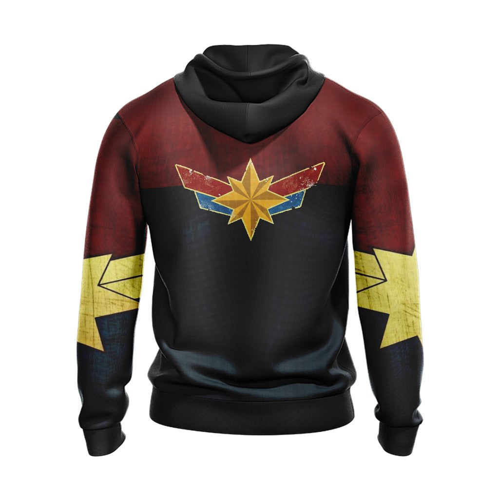 MV Hoodie Captain Marvel Carol Danvers Black Red Hoodie