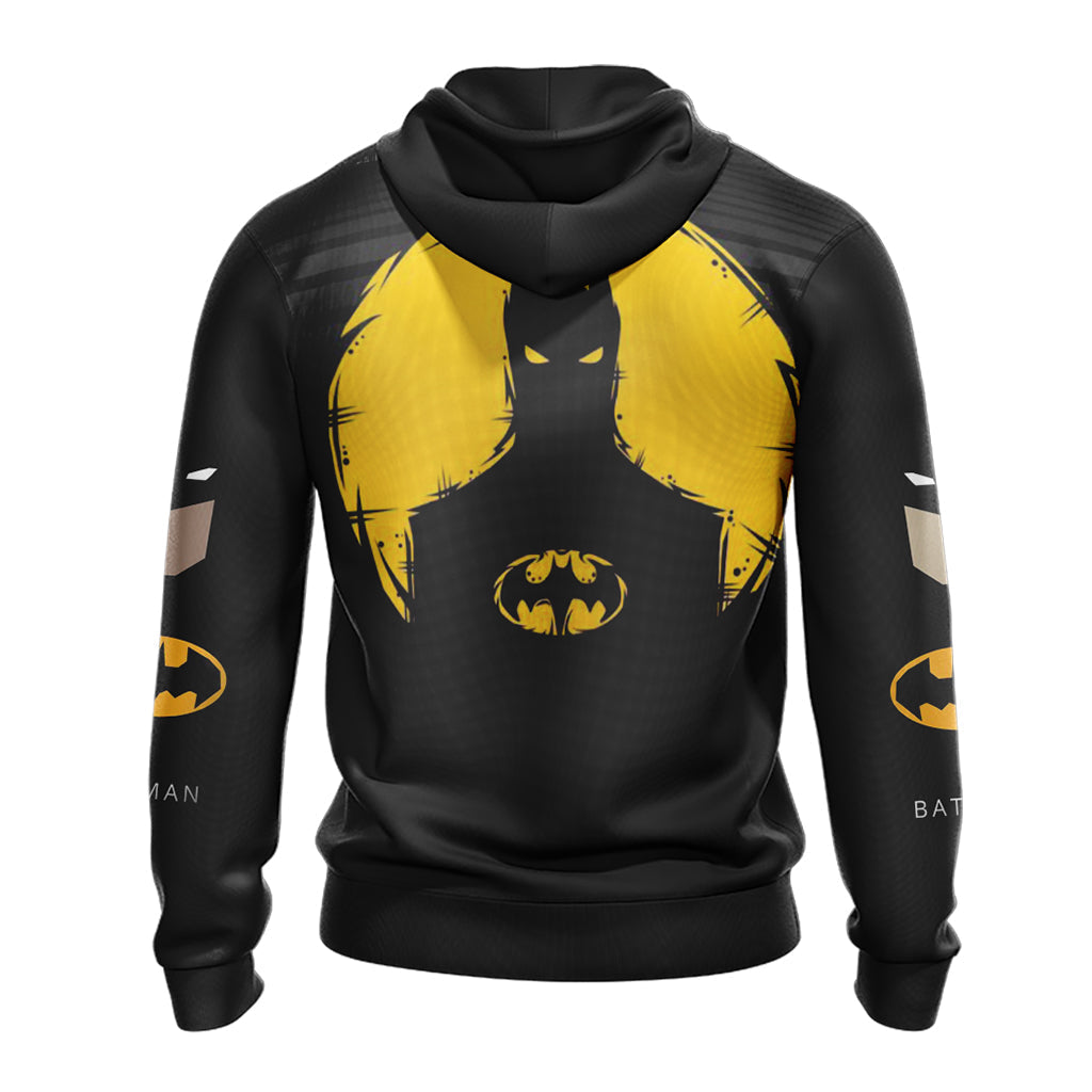  Batman Hoodie Batman Silhouette Black Yellow Hoodie