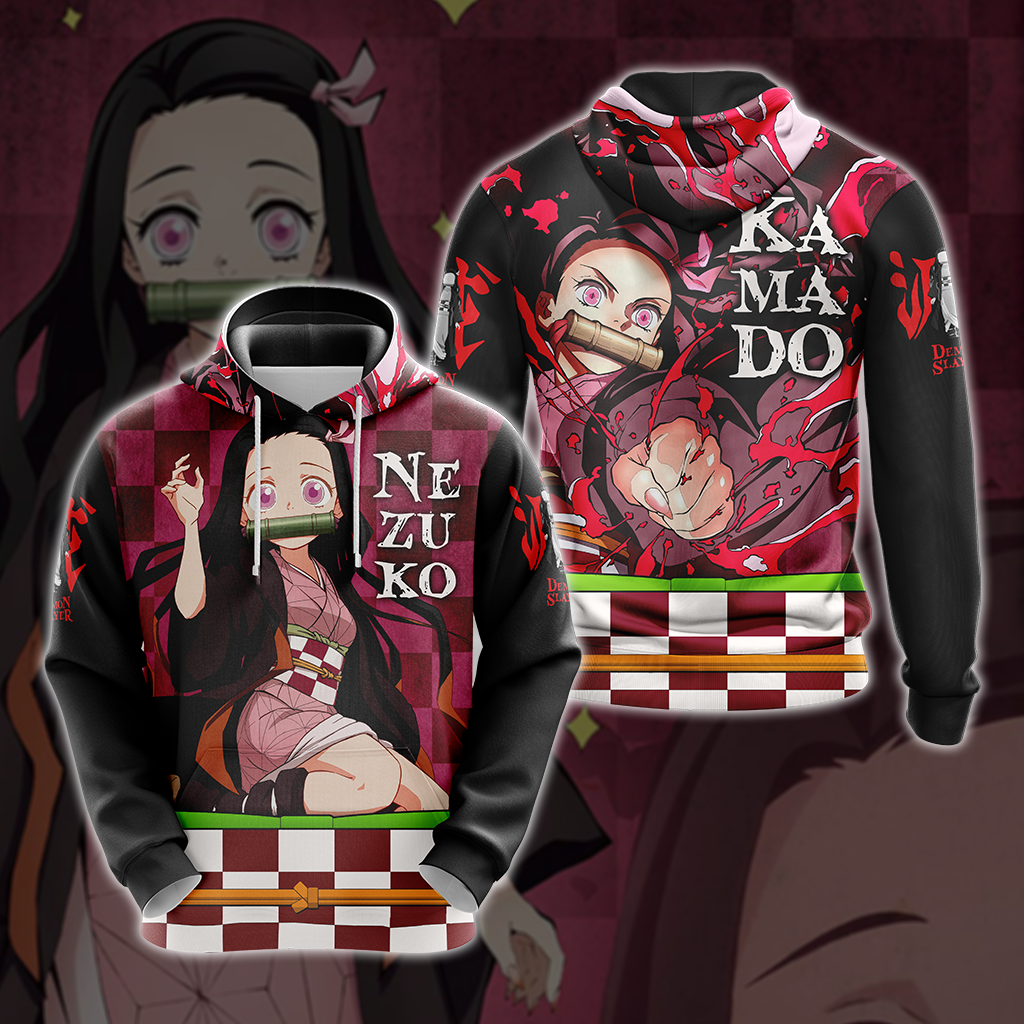  Demon Slayer Shirt Nezuko Kamado Black Pink Hoodie Demon Slayer Hoodie