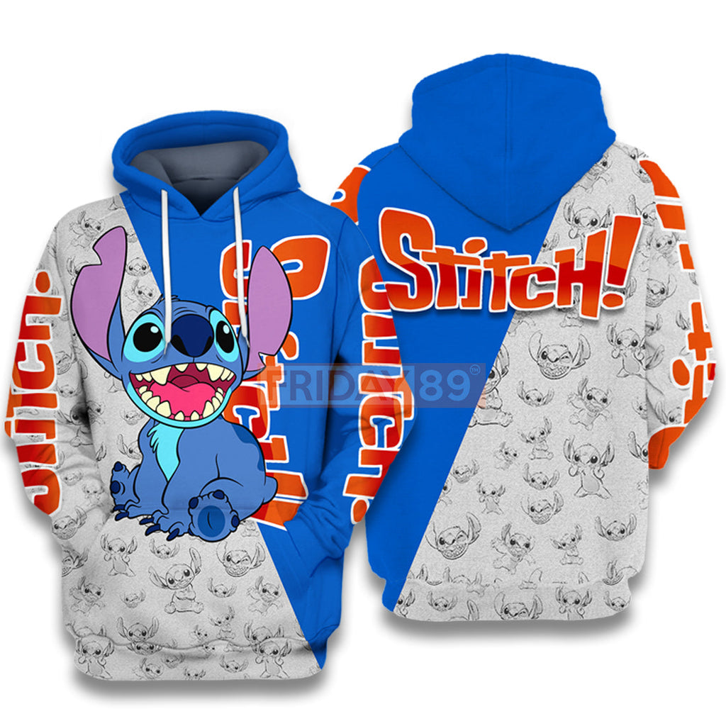  Stitch  T-shirt Smiley Face Experiment 626 Lilo & Stitch 3D Print T-shirt Cute DN Hoodie Sweater Tank