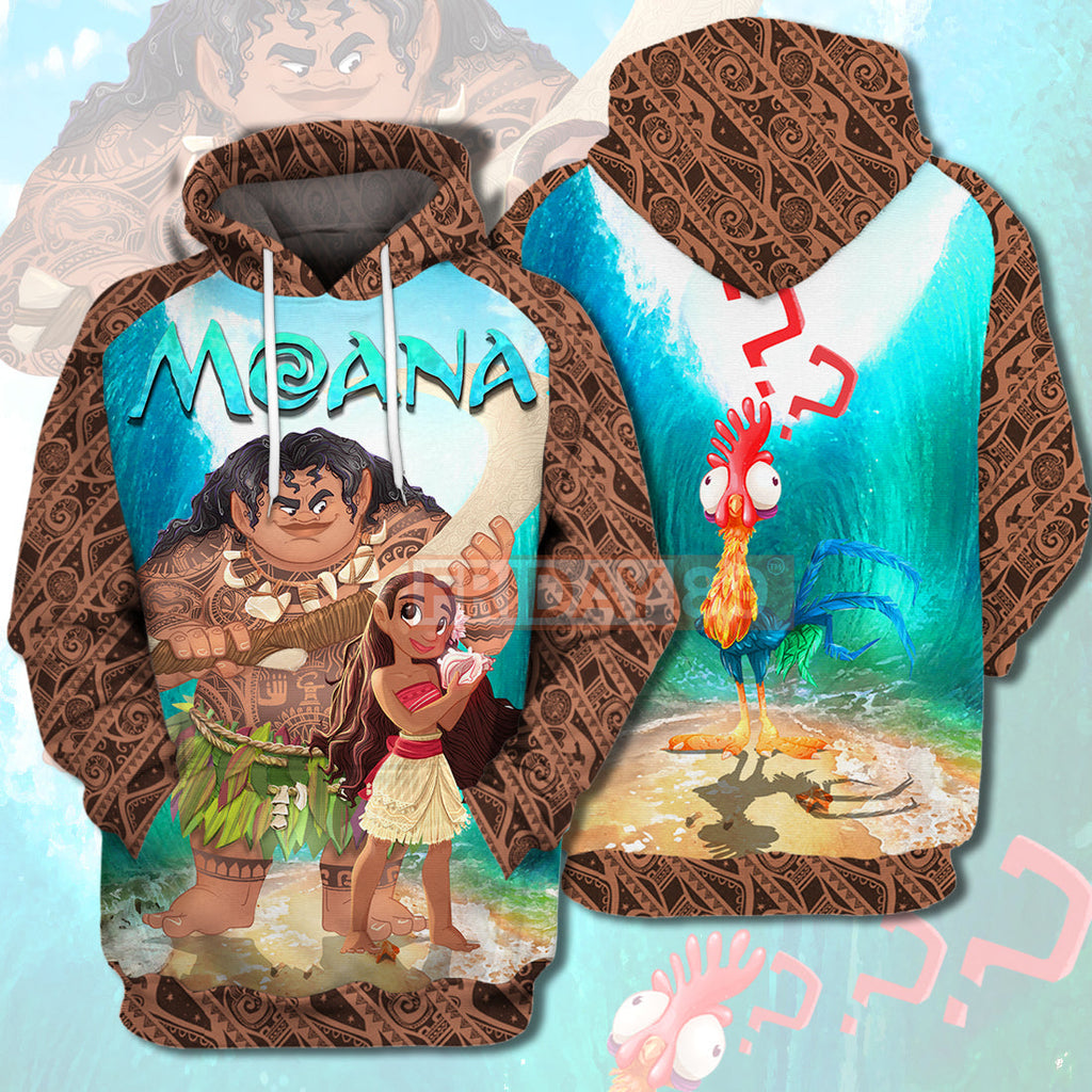 Moana T-shirt Princess Moana & Maui 3D Print T-shirt Awesome DN Hoodie Sweater Tank