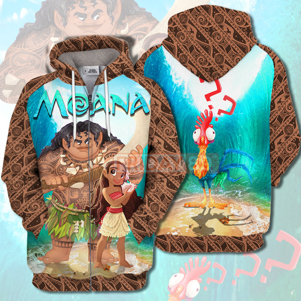 Moana T-shirt Princess Moana & Maui 3D Print T-shirt Awesome DN Hoodie Sweater Tank