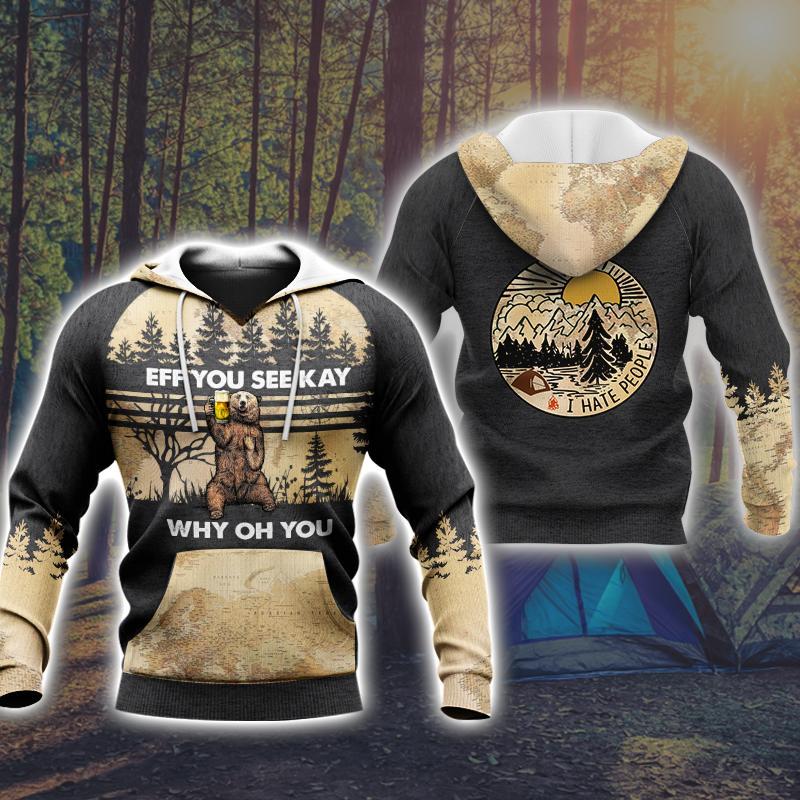 Gifury Eff You See Kay Camping Shirt Beer Bear Camping Eff You See Kay Why Oh You Hoodie Eff You See Kay Camping Hoodie Apparel 2022