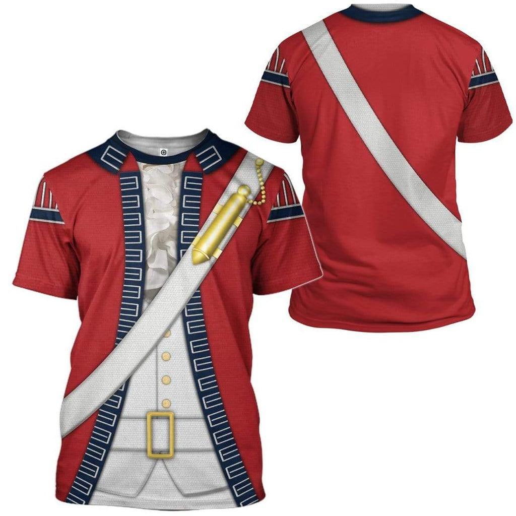 Historical T-shirt British Redcoat Costume 3d T-shirt Historical Hoodie Adult Full Size Colorful