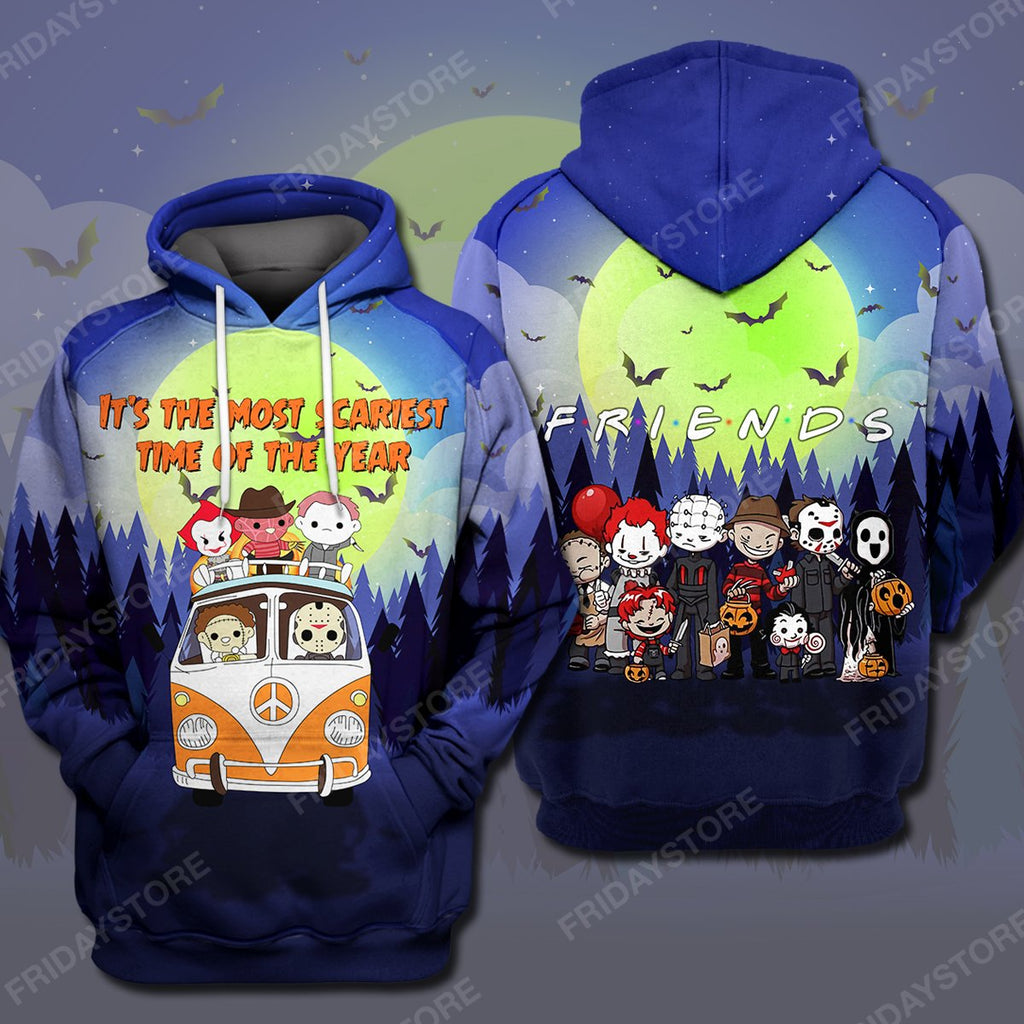 Horror Halloween It's The Most Scariest Time Of The Year All Over Print Hoodie T-shirt