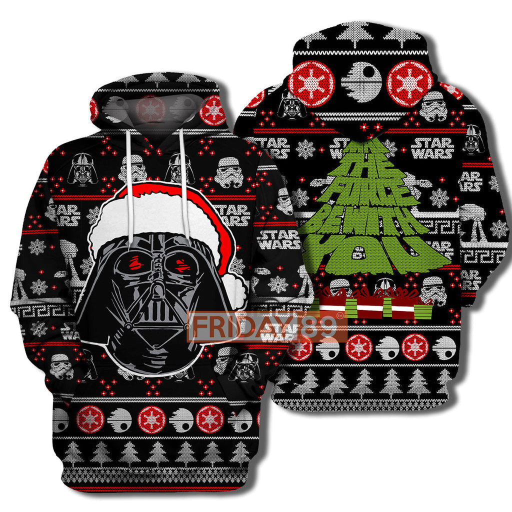  SW T-shirt May The Force Be With You Christmas Tree T-shirt High Quality SW Hoodie Sweater Tank 