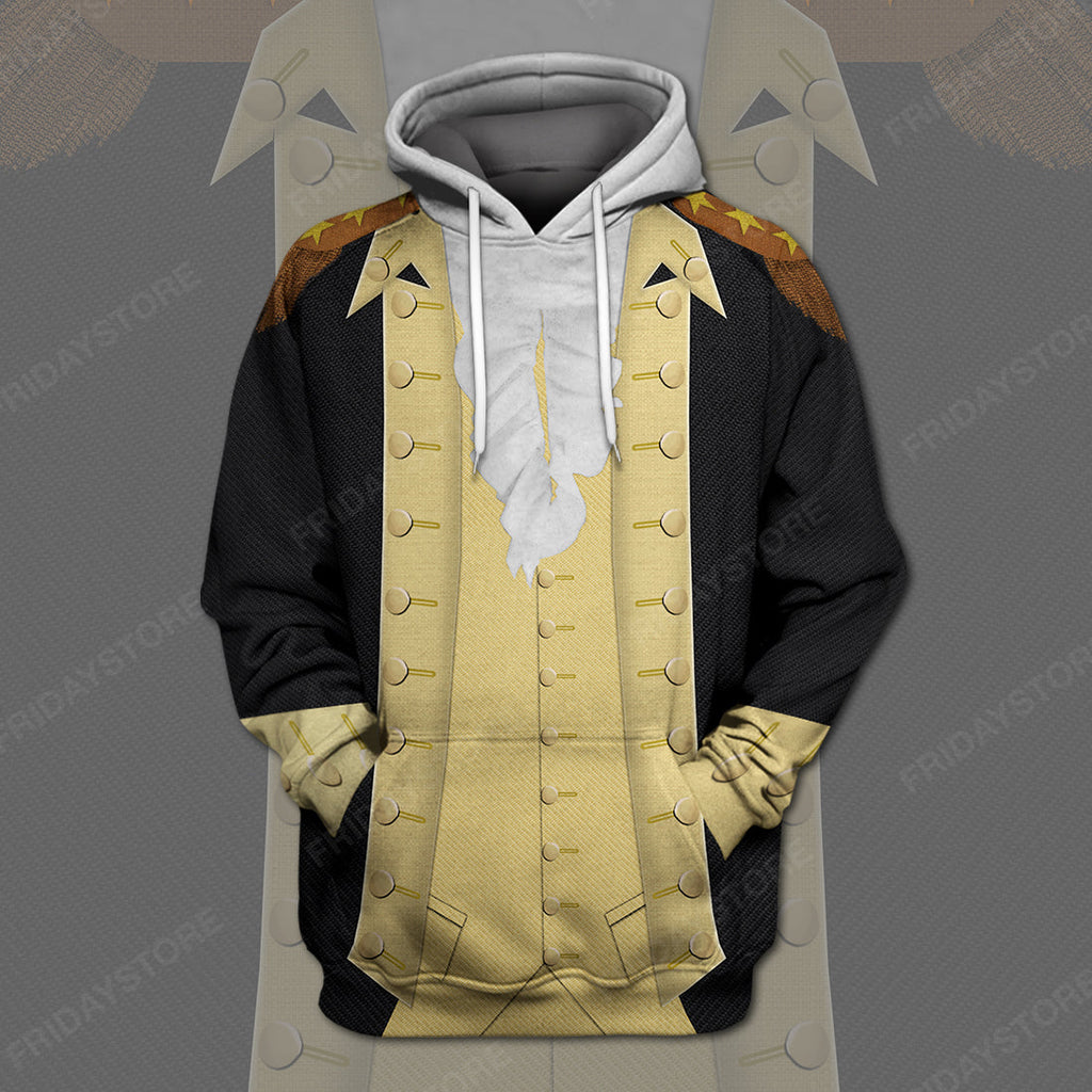 Men's Historical Hoodie Custom George Washington T-shirt Hoodie