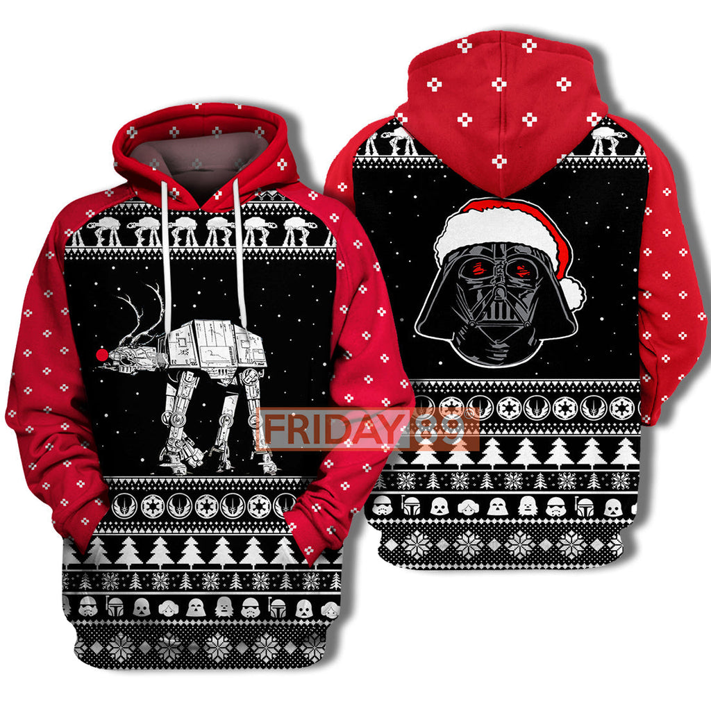  SW T-shirt SW Rudolph ATAT Walker & Santa D.Vader T-shirt Awesome SW Hoodie Sweater Tank 