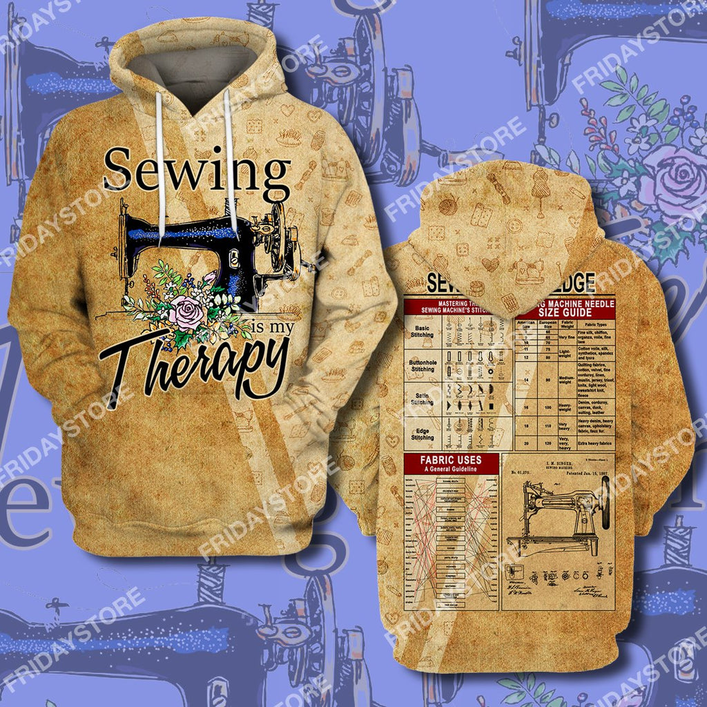 Gifury Sewing Hoodie Sewing Is My Therapy T-shirt Sewing Hoodie Sewing Apparel 2023