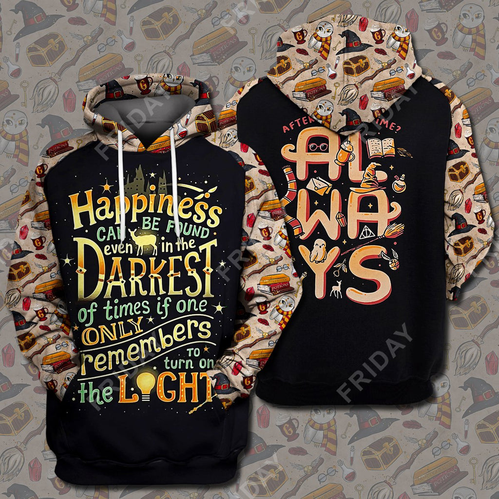  HP T-shirt Happiness Can Be Found Even In The Darkest T-shirt Awesome High Quality HP Hoodie Sweater Tank 