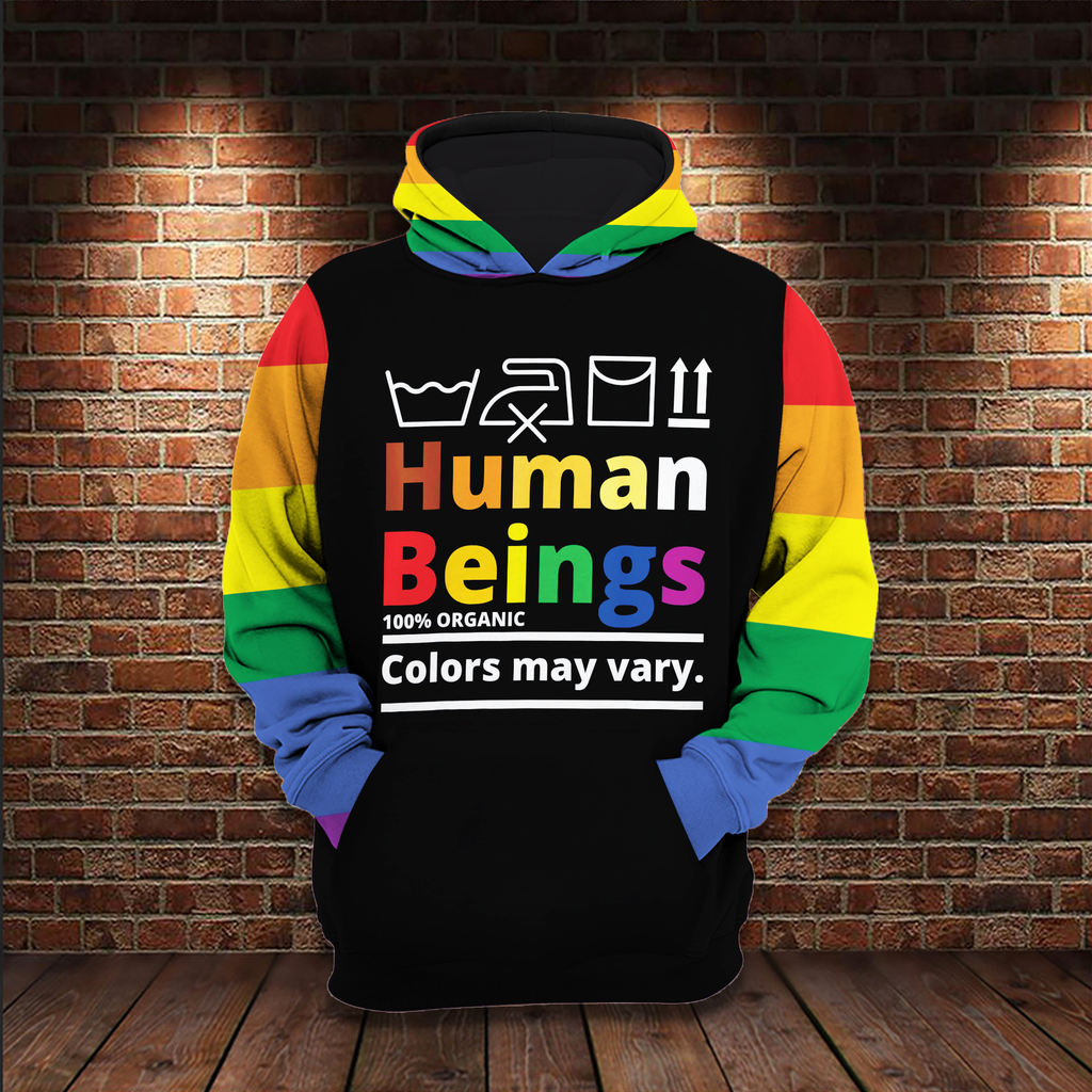  LGBT T-shirt Human Beings Colors May Vary T-shirt Hoodie LGBT Pride Adult Full Print