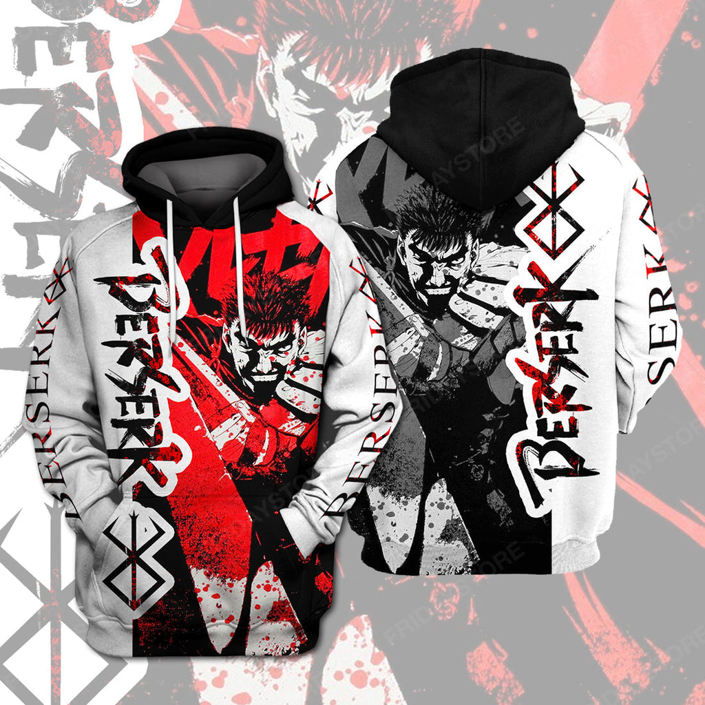  Berserk Shirt Guts Berserk Black White Red Shirt Amazing Berserk Hoodie