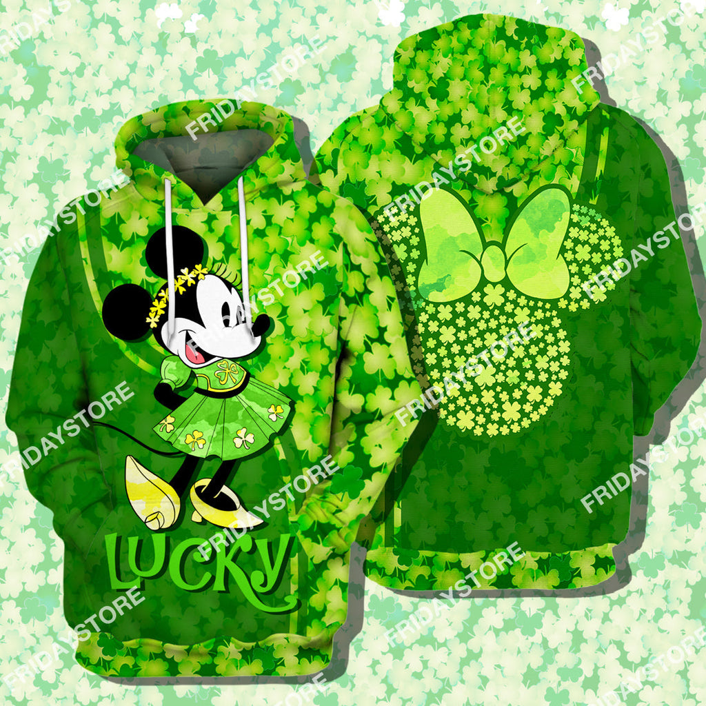  DN T-shirt Mouse Lucky St Patrick's Day T-shirt Cute DN MN Mouse Hoodie Sweater Tank St Patrick's Day Hoodie Shirt