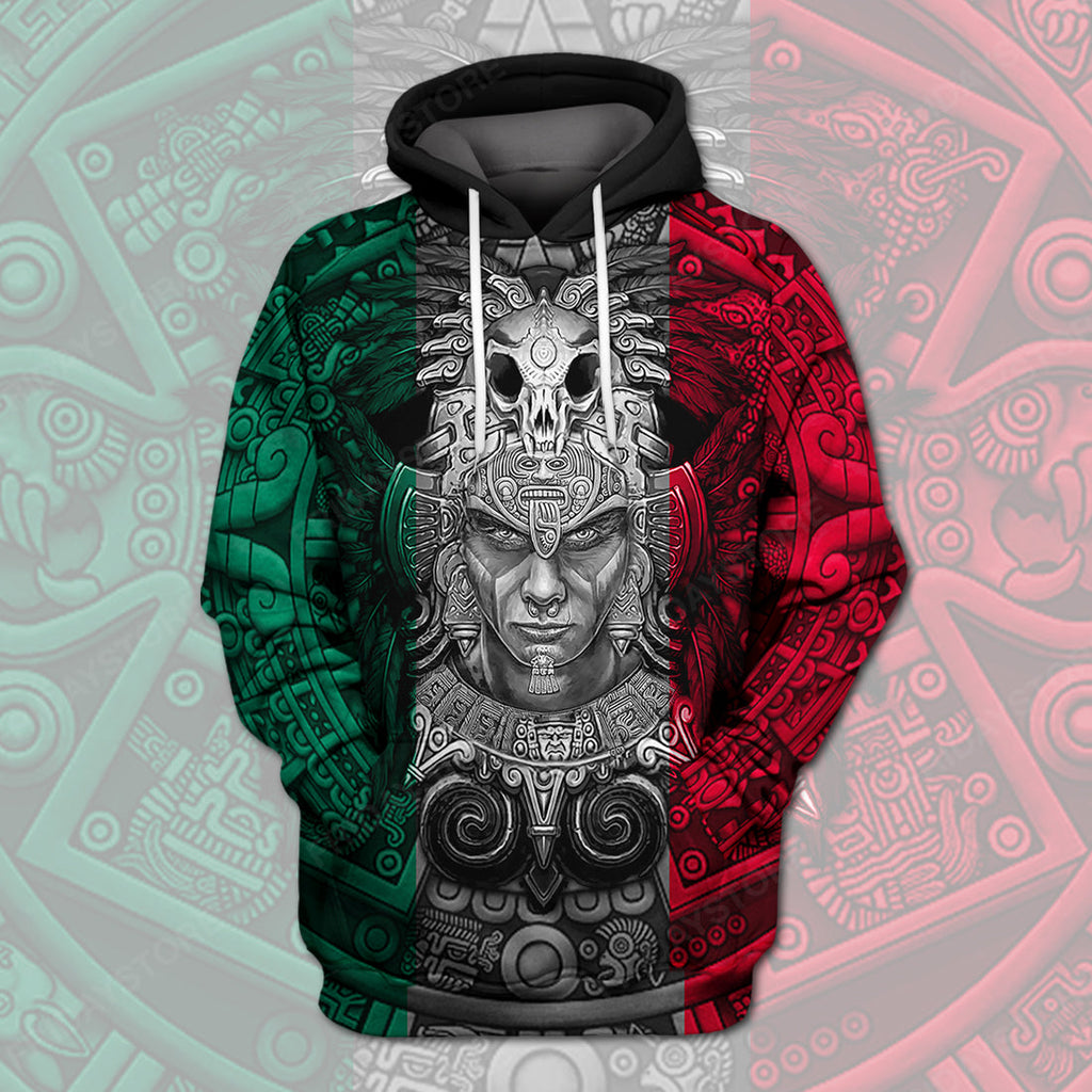 Gifury Mexican T-shirt Mexican Flag Aztec Warrior 3D T-shirt Mexican Hoodie Sweater Tank 2022