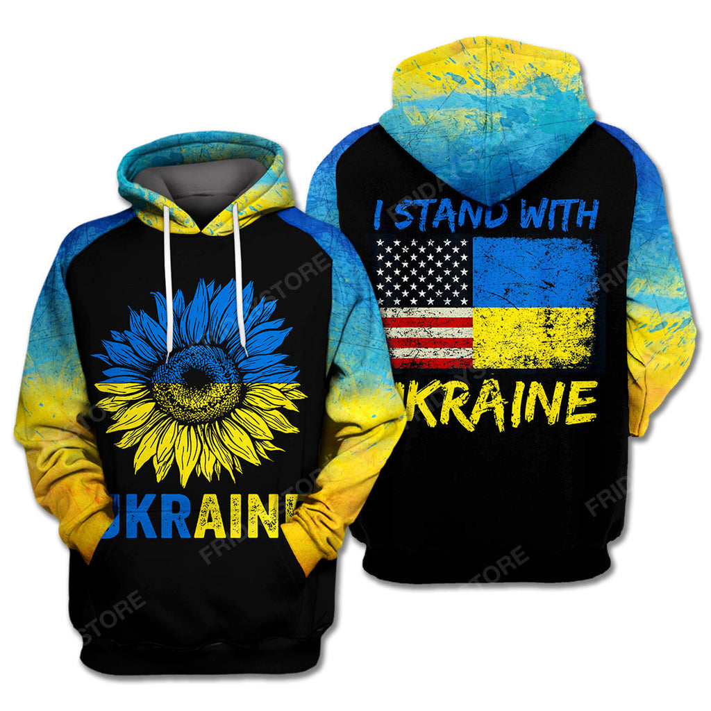 Gifury Ukraine T Shirt I Stand With Ukraine Yellow Blue Black Hoodie Ukraine Hoodie Apparel Sweater2022