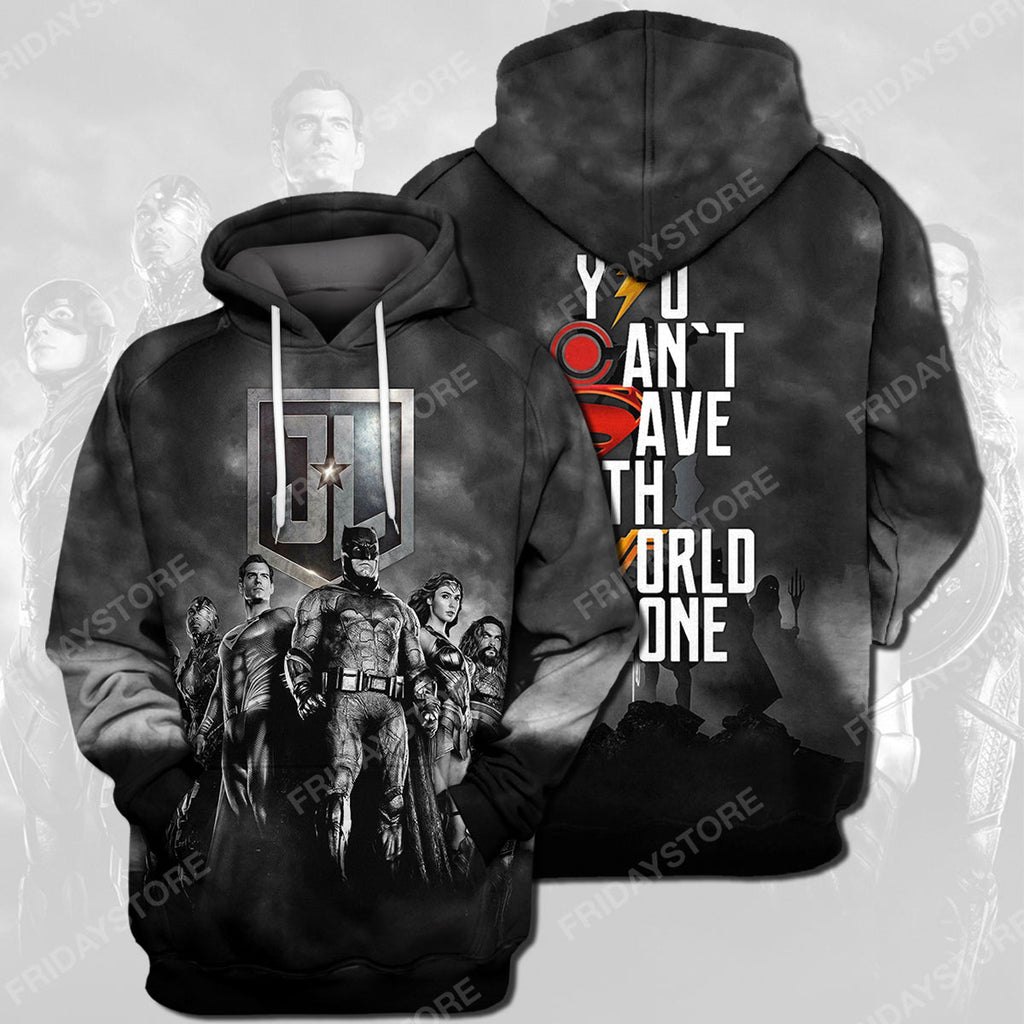  DC Hoodie JL You Cant Save The World Alone Shirt Cool High Quality DC Shirt Sweater Tank