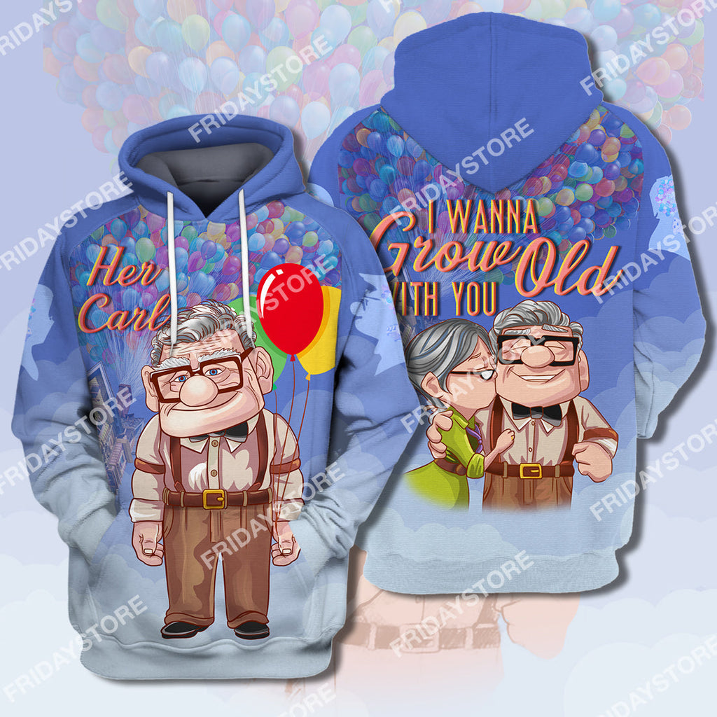  DN Up T-shirt I Wanna Grow Old With You Up Couple Her Carl T-shirt Amazing DN Hoodie Sweater Tank