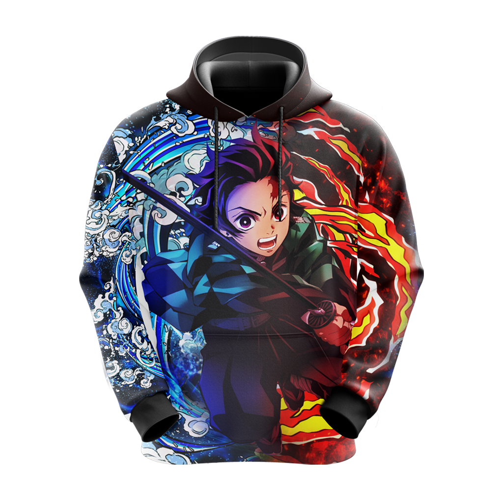  Demon Slayer Shirt Tanjiro Sun And Water Breathing Techniques Hoodie Demon Slayer Hoodie