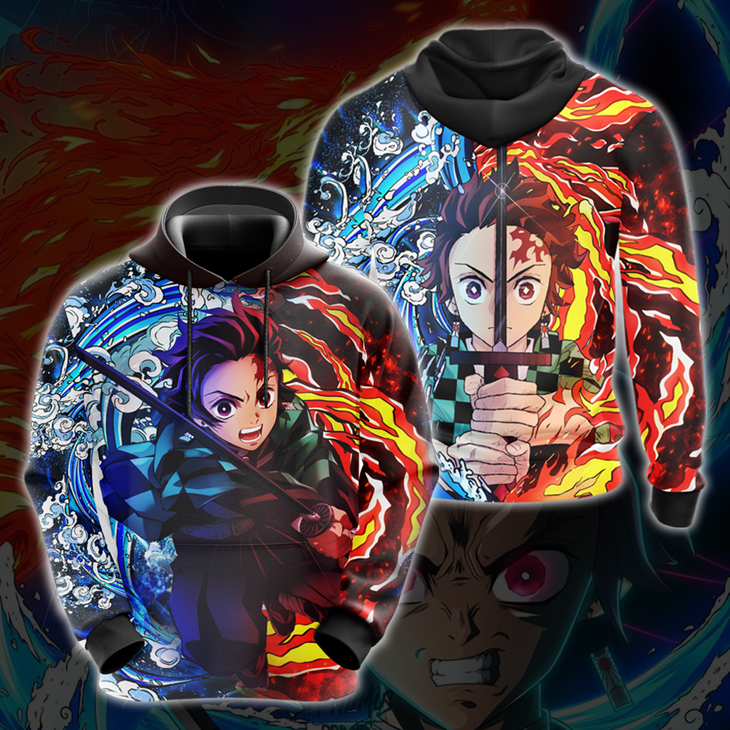  Demon Slayer Shirt Tanjiro Sun And Water Breathing Techniques Hoodie Demon Slayer Hoodie